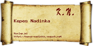 Kepes Nadinka névjegykártya